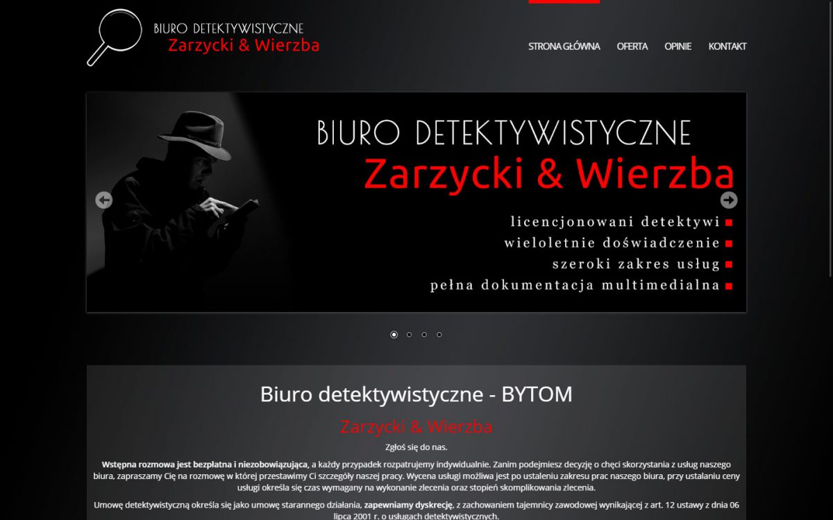 Grafika realizacji - Biuro detektywistyczne Zarzycki & Wierzba